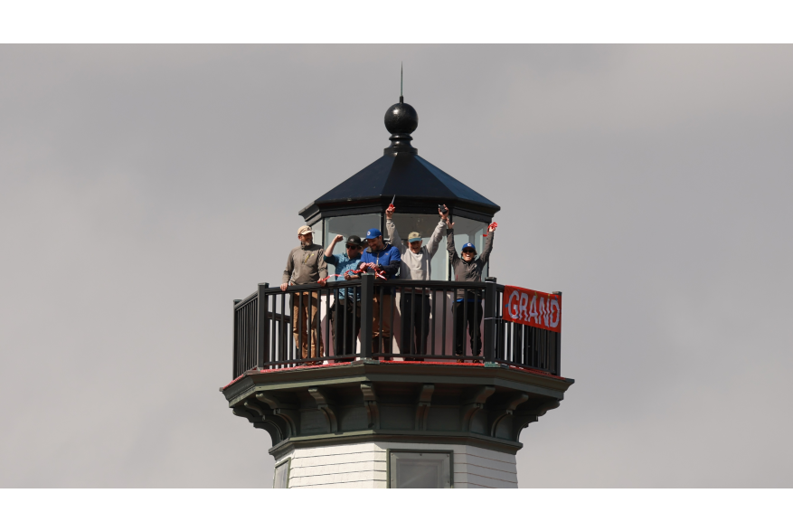 Eldred Rock Lighthouse Ribbon Cutting from the tower
