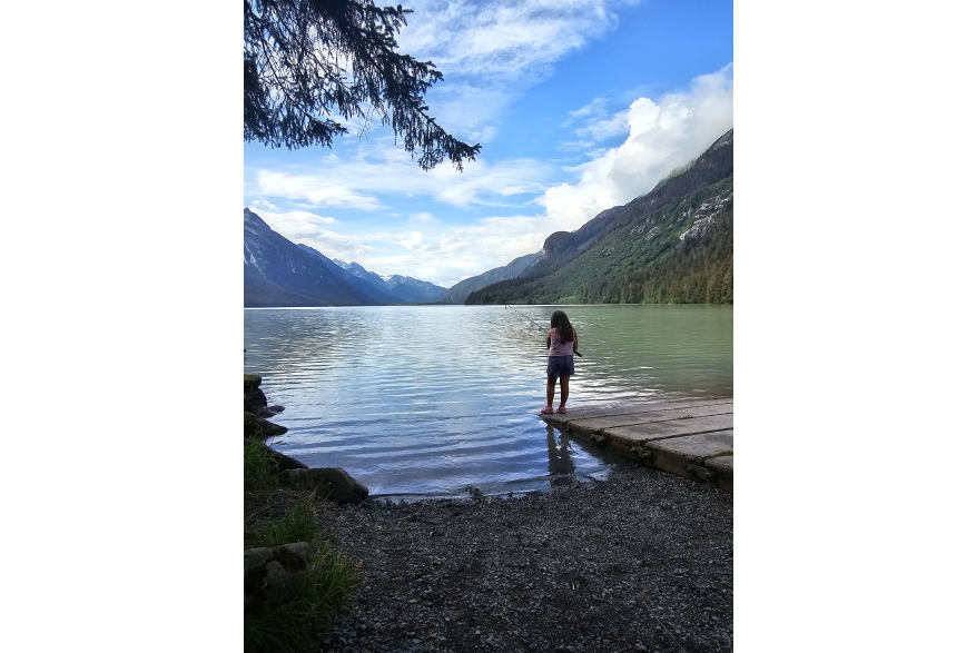 Girl Fishing on Chilkoot lake