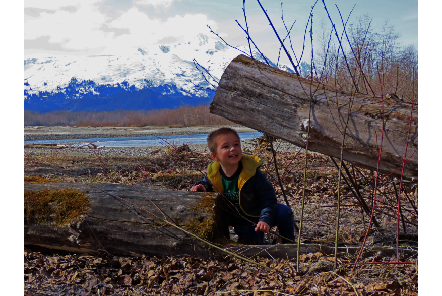 My grand son Kannon playing at Chilkat State Park