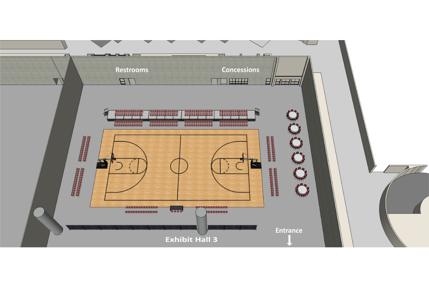 3D Floor Plan - Basketball Wood