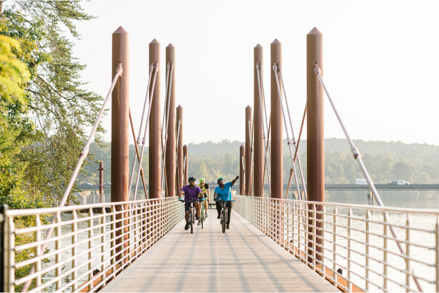 Riverwalk Bridge, biking