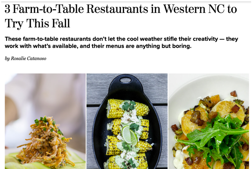 3 Farm-to-Table Restaurants in Western NC to Try This Fall