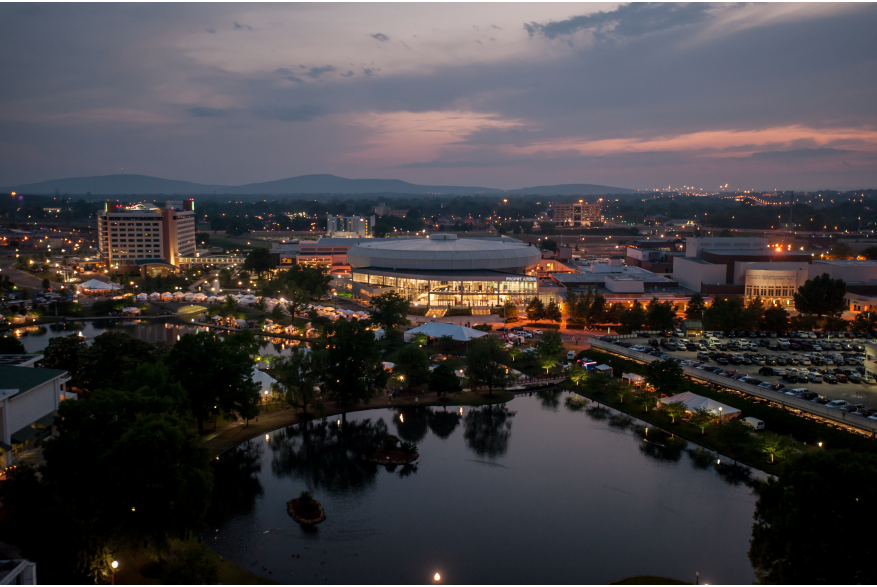 Aerial View Of Von Braun Center In Huntsville, AL