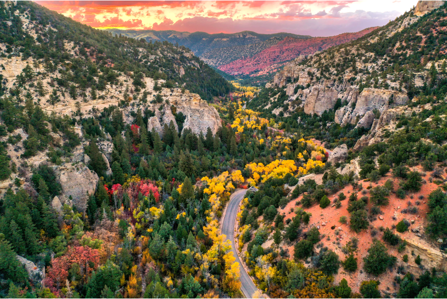 Fall Color Views in Parowan Canyon, Yankee Meadow Road