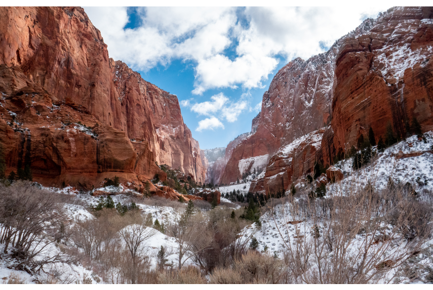Snow in Kolob Canyons, North Zion National Park