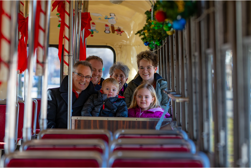Electric Streetcar during the holidays