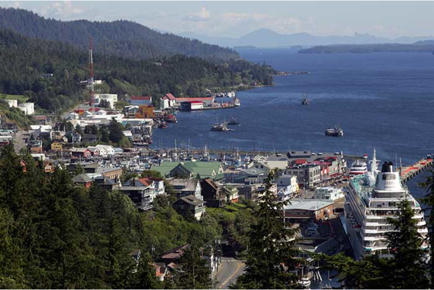View of downtown Ketchikan from the Rainbird Trail