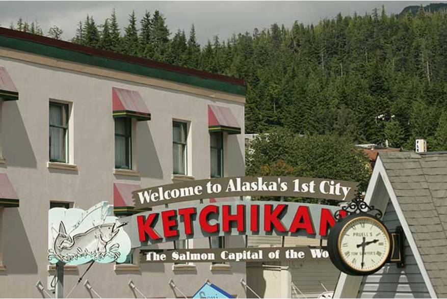 Ketchikan's Welcome Arch, downtown