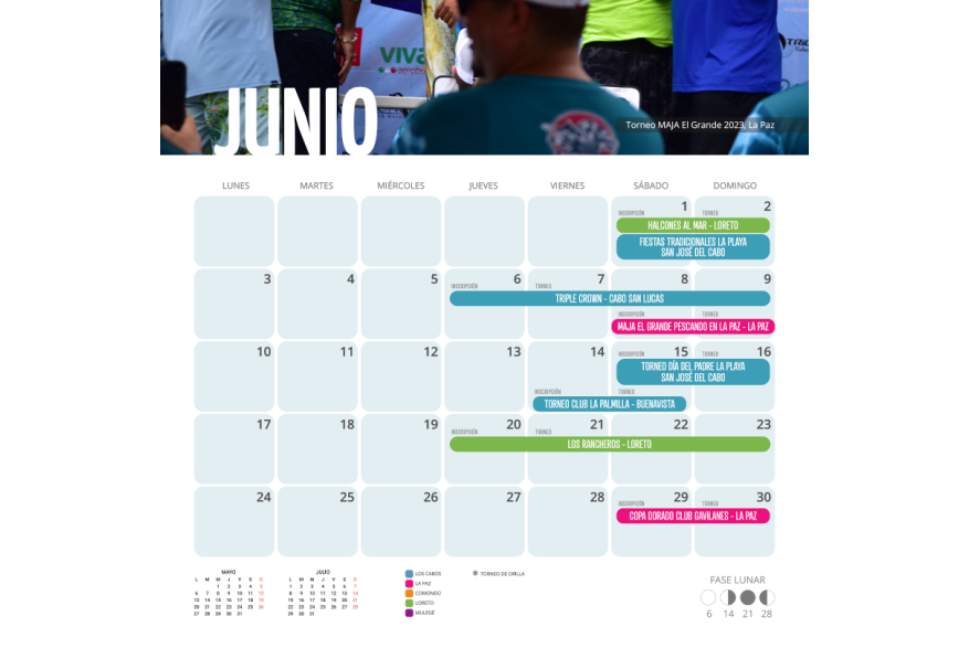 Calendario Junio Torneo de Pesca Deportiva 2024