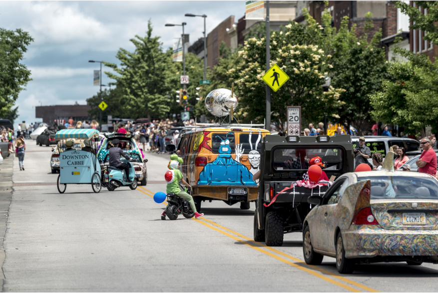 Art Tougeau Parade in Downtown Lawrence Kansas