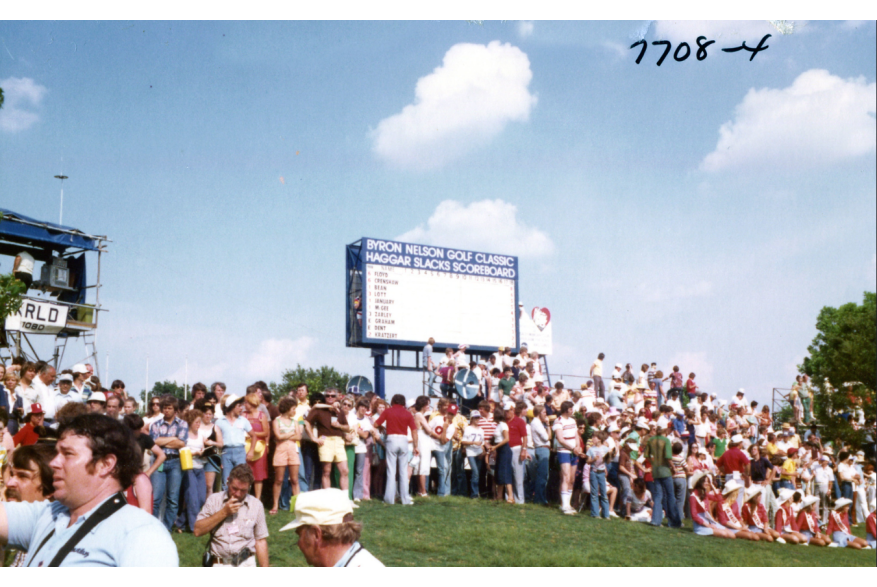 crowd from the 1970s at the Byron Nelson Golf Tournament