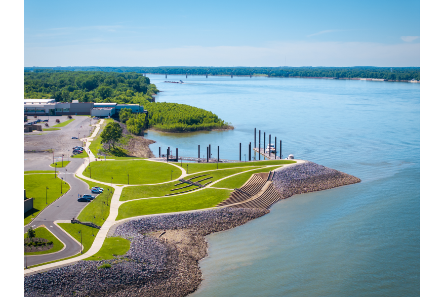 Transient Boat Dock River Drone
