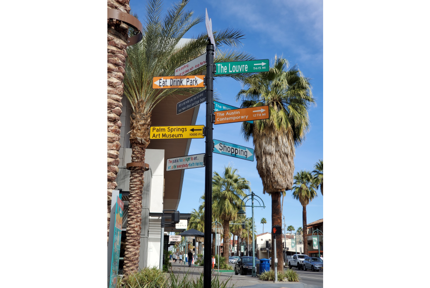Sign art instillation in downtown Palm Springs.