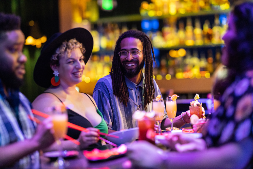 Friends at a bar