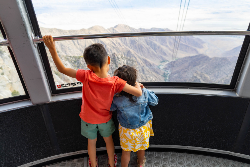 Kids at Palm Springs Aerial Tram car