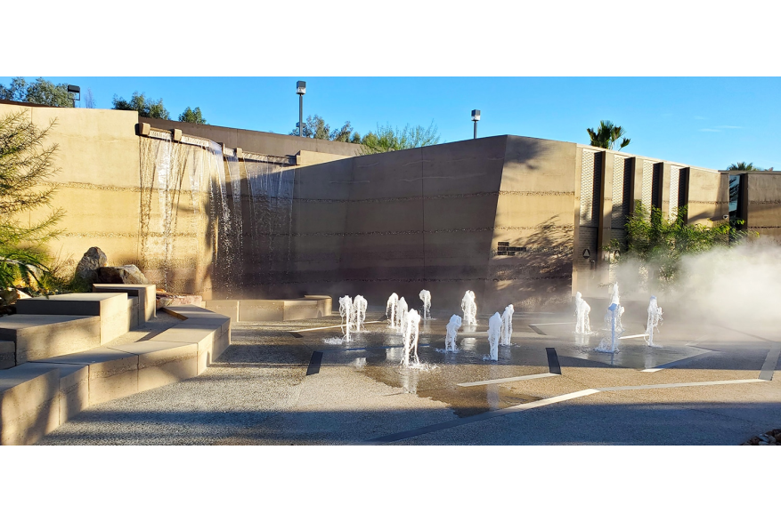 downtown park waterfall