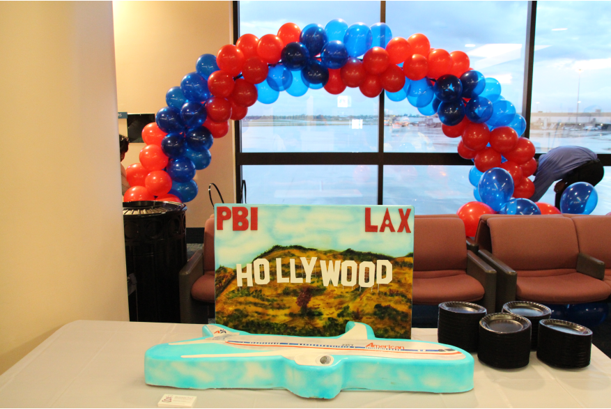 PBI Non-Stop to LAX Cake