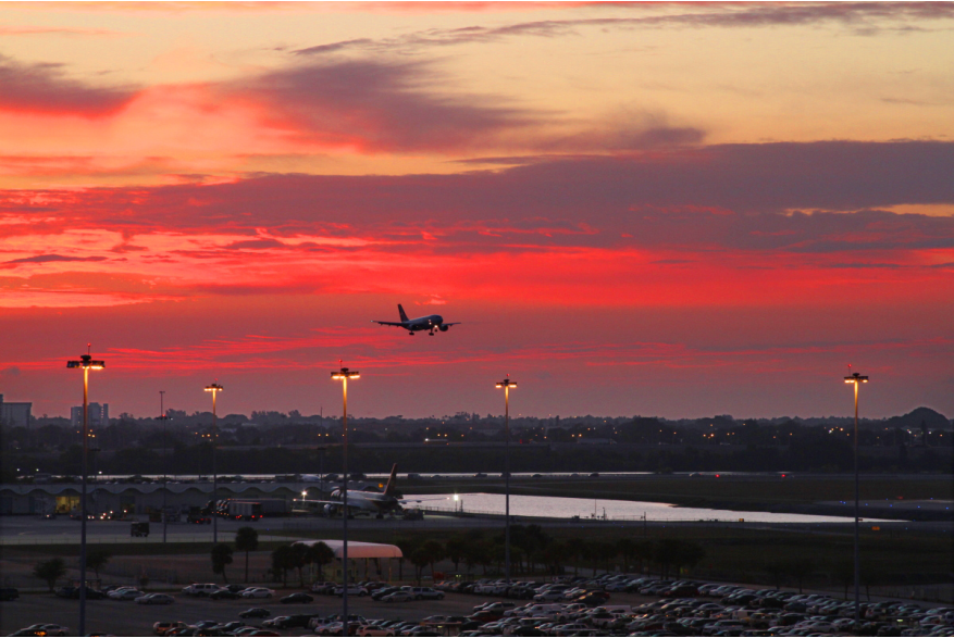 Red Sky Airplane Landing 3