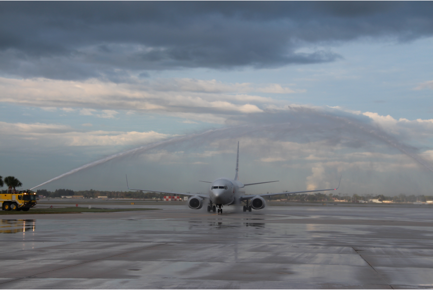 PBI Non-Stop to LAX Water Cannon