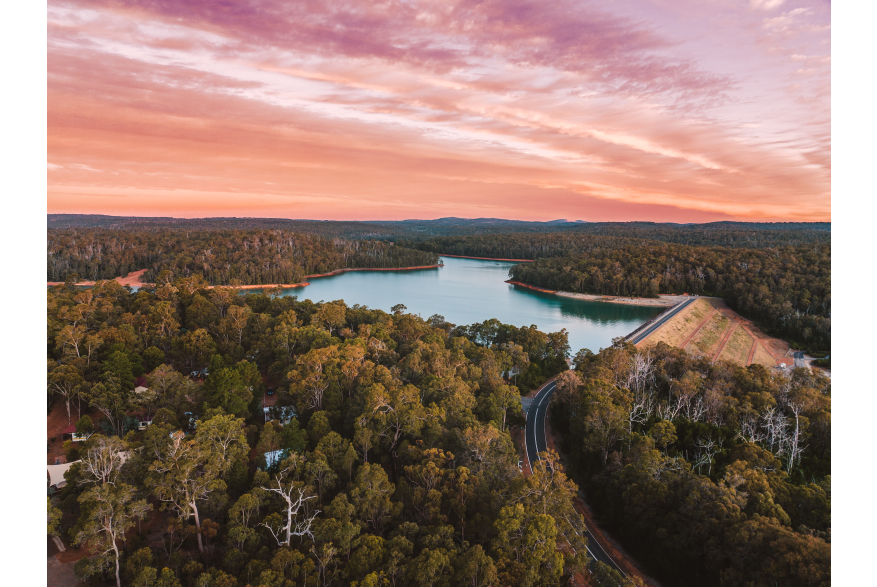 Aerial view of Lake Navarino near Waroona