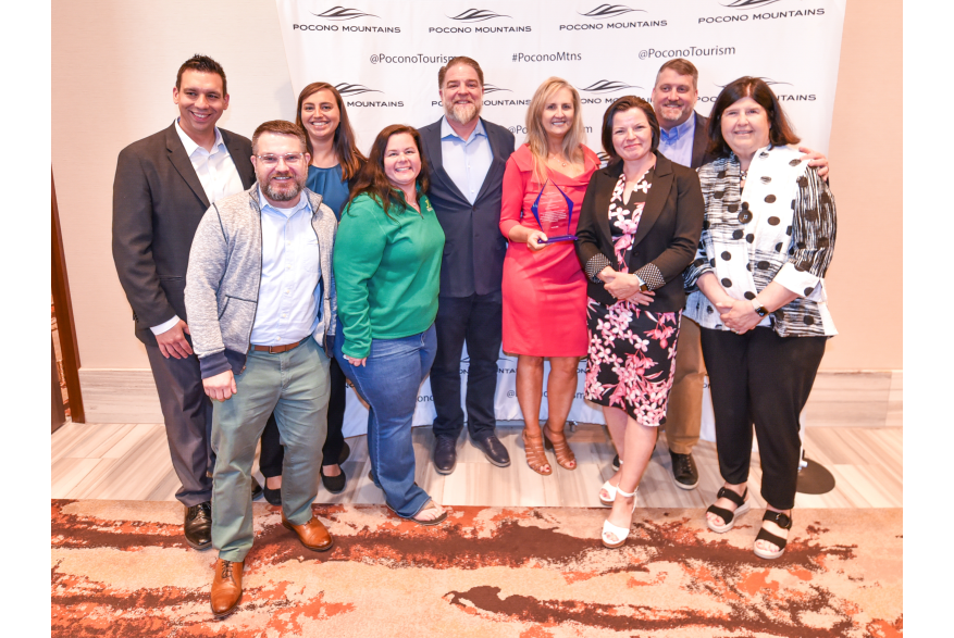Past Gail Sterrett Marketing Award Winners gather for a group photo