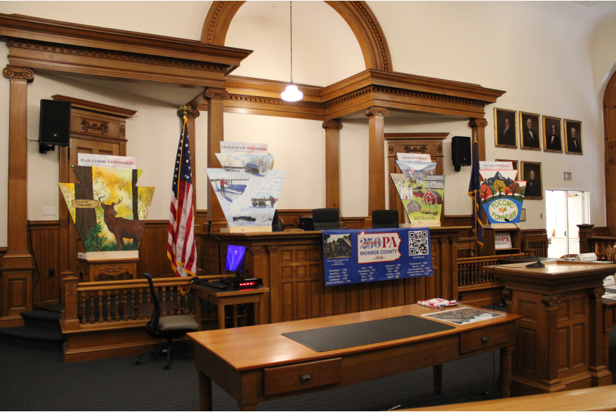 Signage on display at Monroe County's America250PA kick-off event