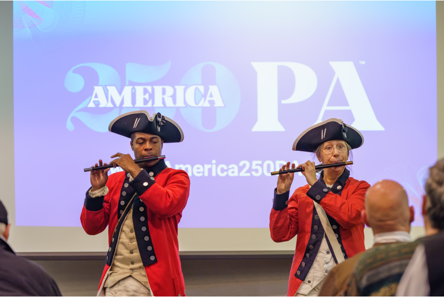 Philly Fife and Drum Company performing at Monroe County's America250PA Kick Off Event