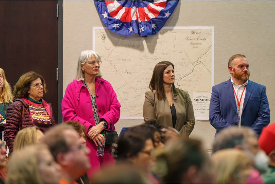 Attendees watch the presentations at Monroe County's America250PA Kick Off Event
