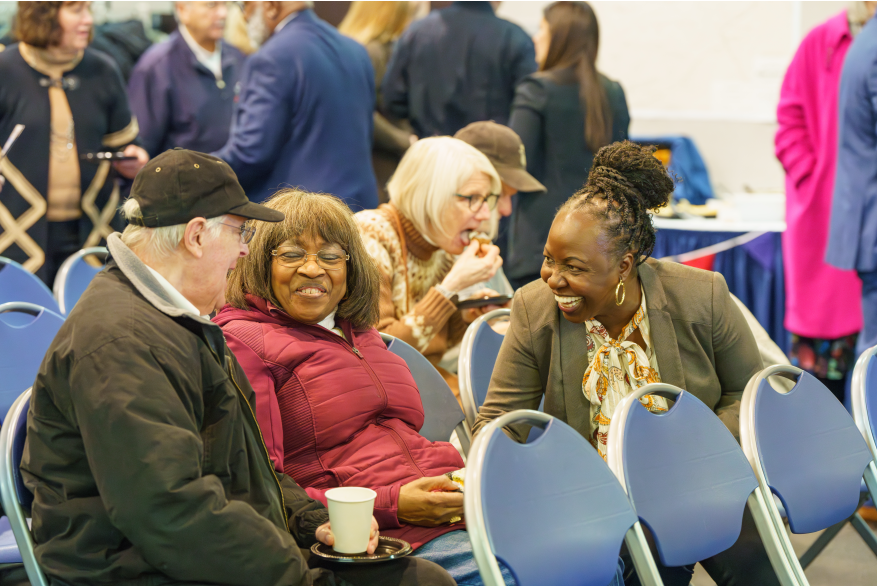 Group socializing at Monroe County's America250PA Kick Off Event
