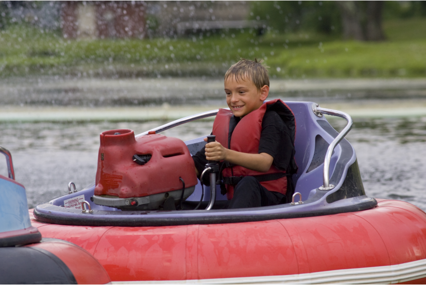 Kids Riding Bumper Boats