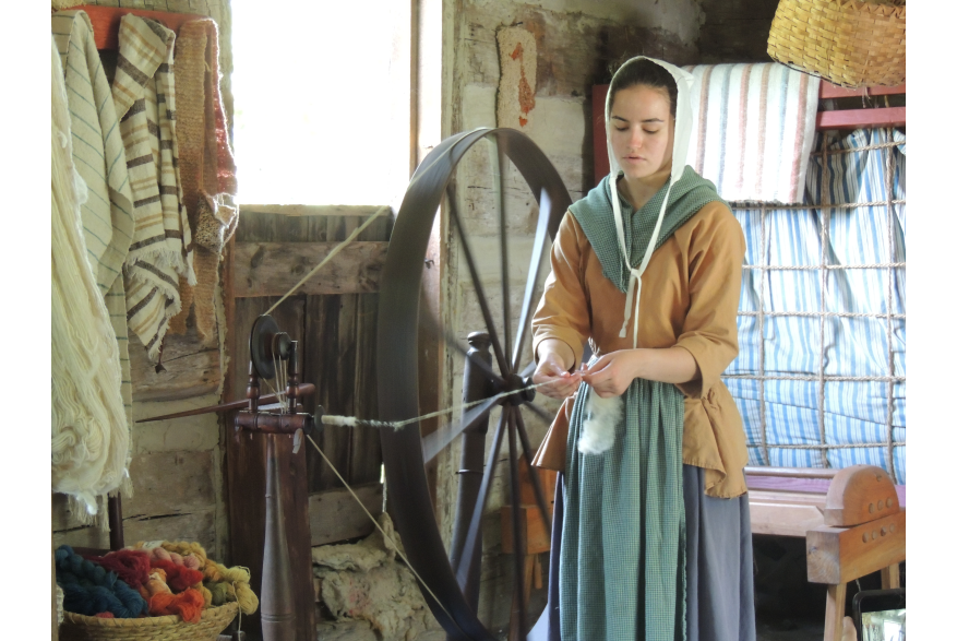 Spinning Demonstrations in the Cabin at Quiet Valley