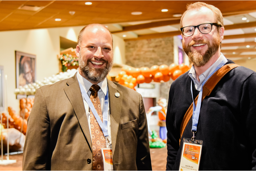Two men networking during More Front Doors: The Pocono Housing Summit