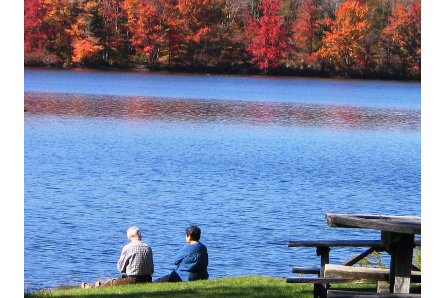 Romantic Fall Couple Lake Tobyhanna State Park Low Res PoconoMtns