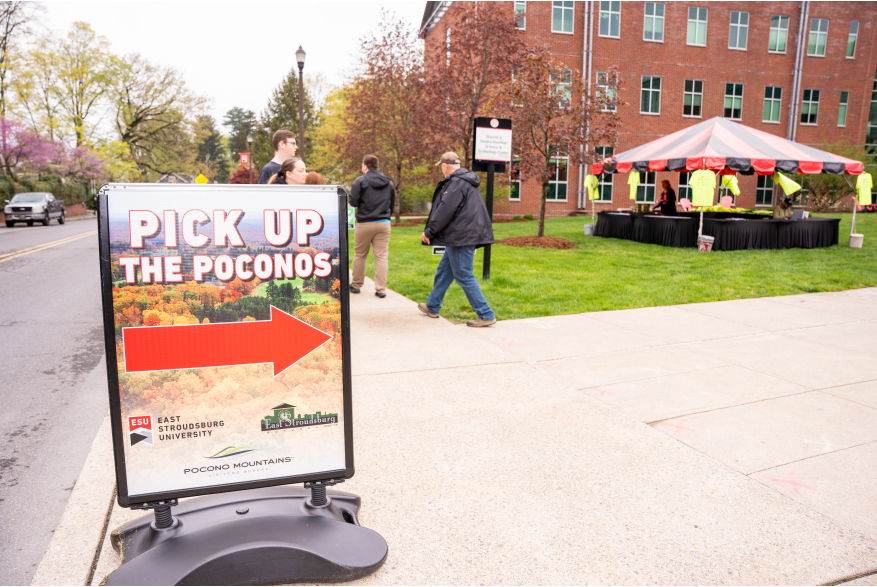 Pick Up The Poconos signate at ESU