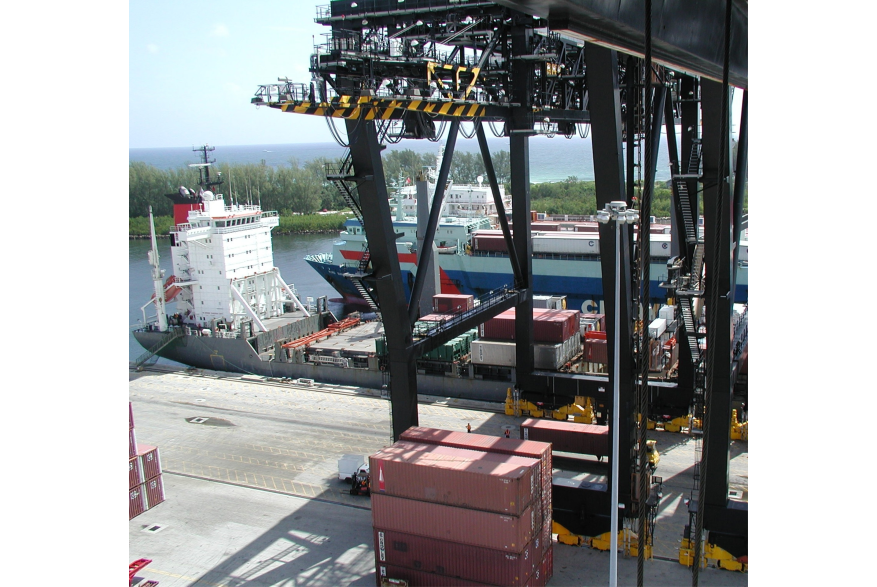 View from a gantry crane