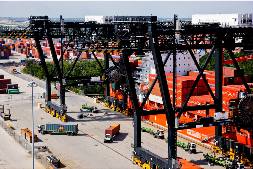 Busy cargo port