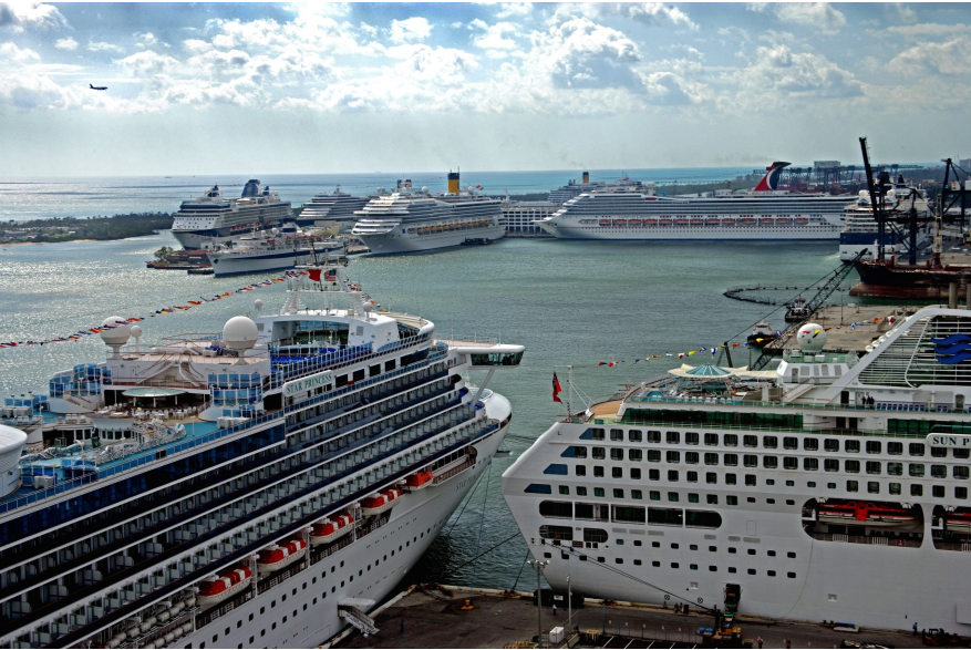 Busy cruise day at Port Everglades