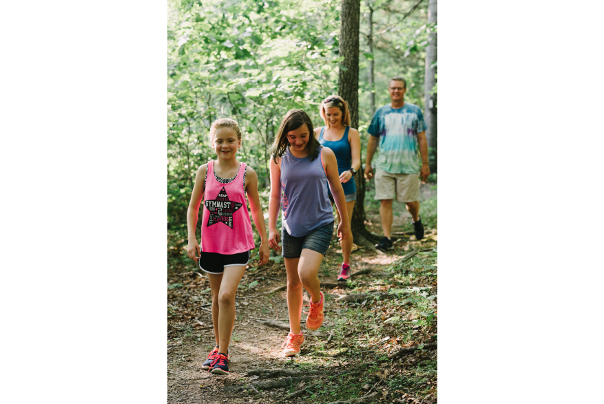 A family hiking