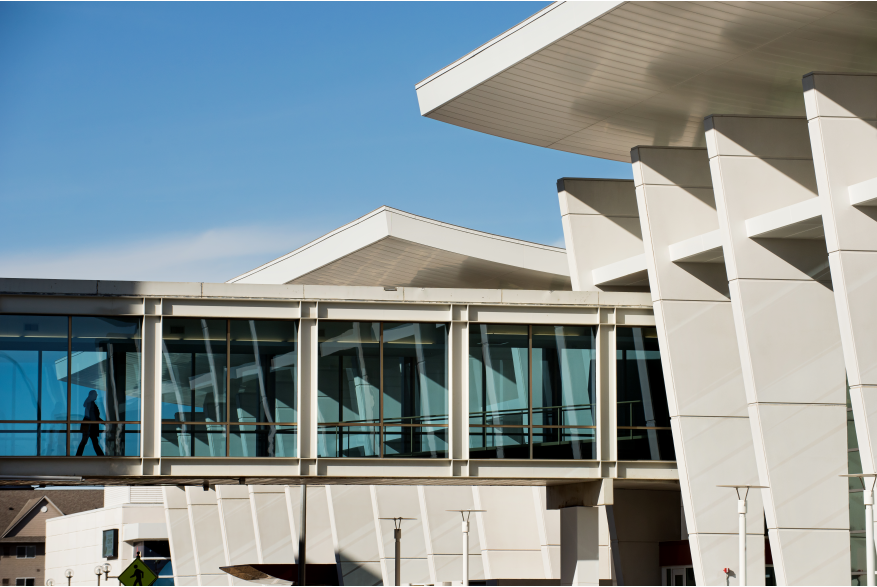 Climate-controlled skyway to Mayo Civic Center