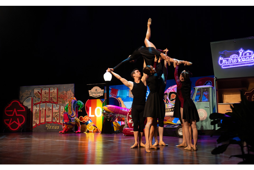 Modern dancers performing onstage