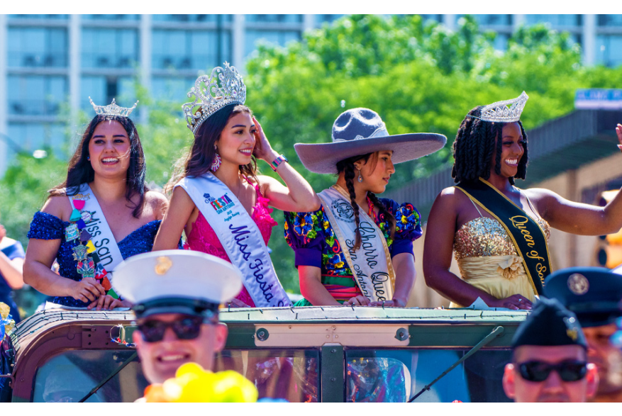 Fiesta Royalty at Battle of Flowers parade.