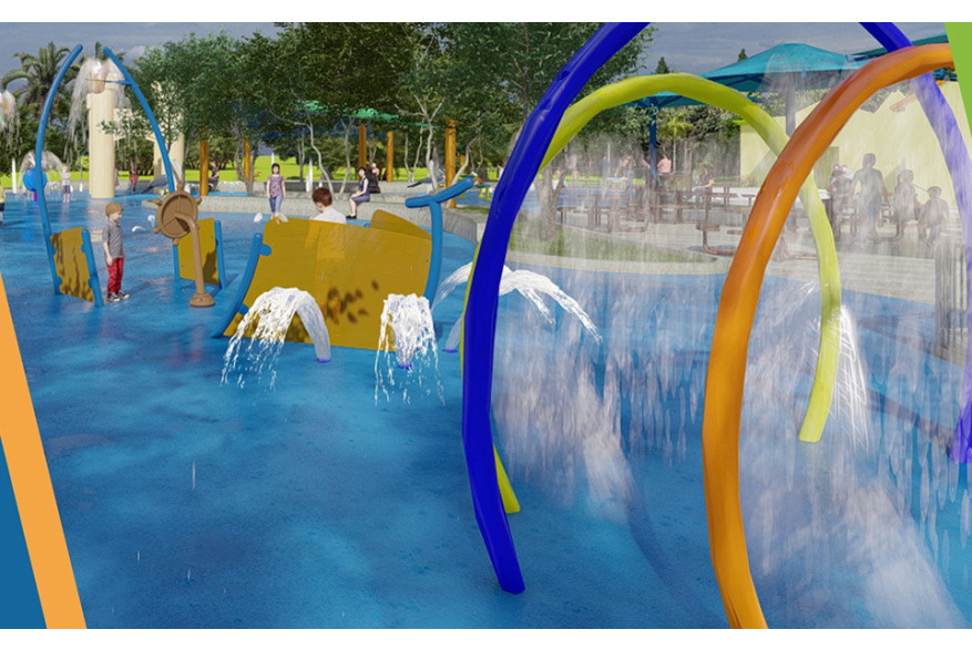 Rendering of splash pad area at SeaWorld San Antonio.
