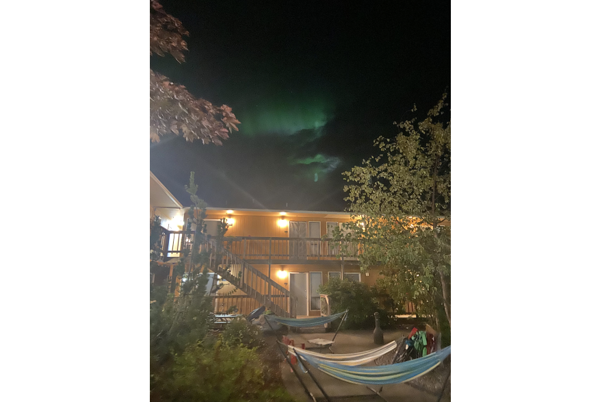 Northern lights over HAP Employee Housing at the WestMark