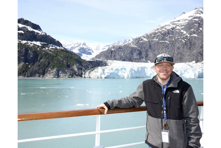 Glacier Bay with Cruise Passenger on deck