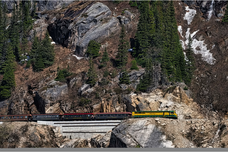 Train and the Mountain- Yukon & White Pass Railway
