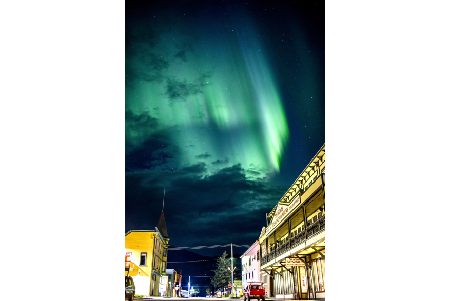 Downtown Lights- A view of the northern lights over Skagway on a September night.