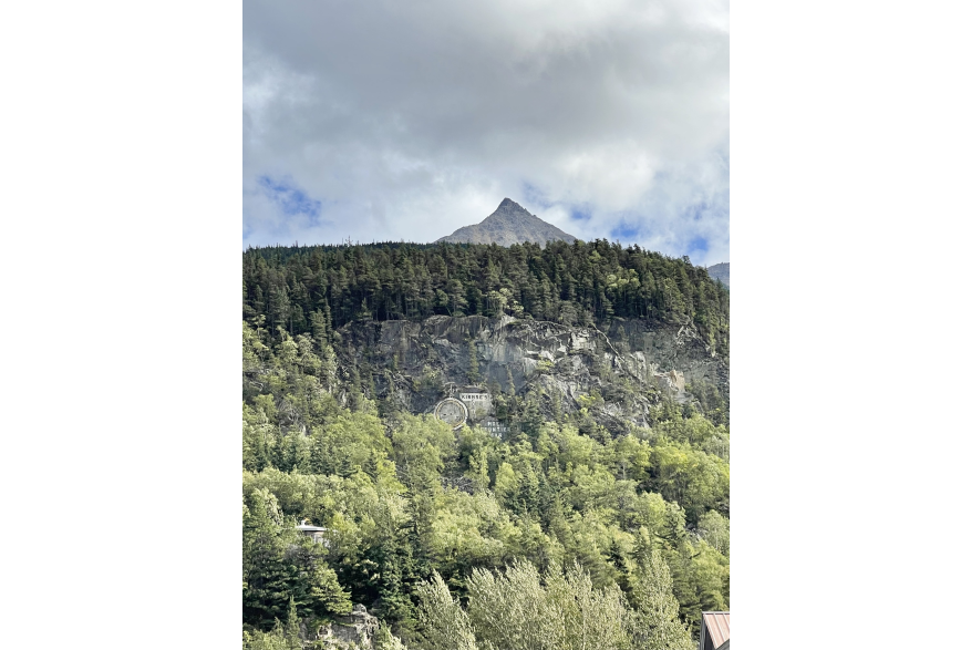 Clock on a mountain