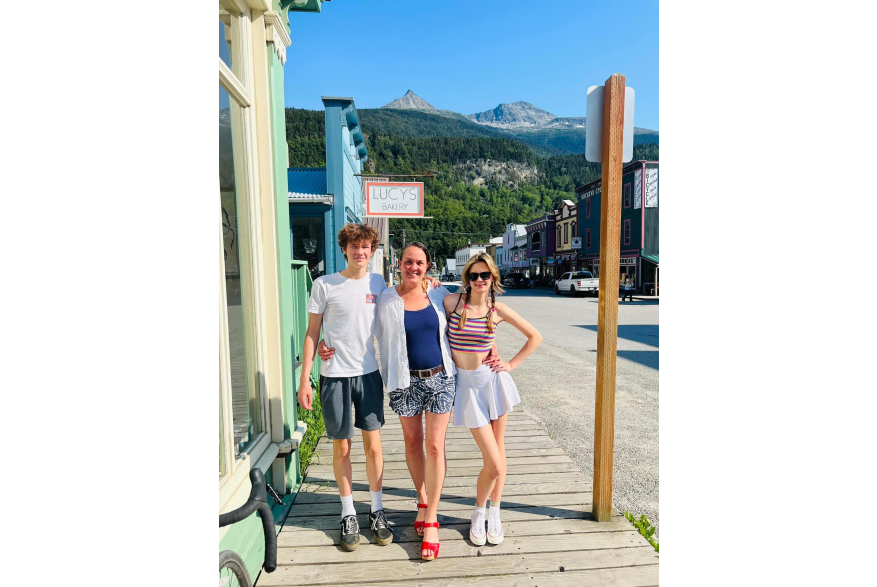My kids and I enjoying a beautiful sunny day