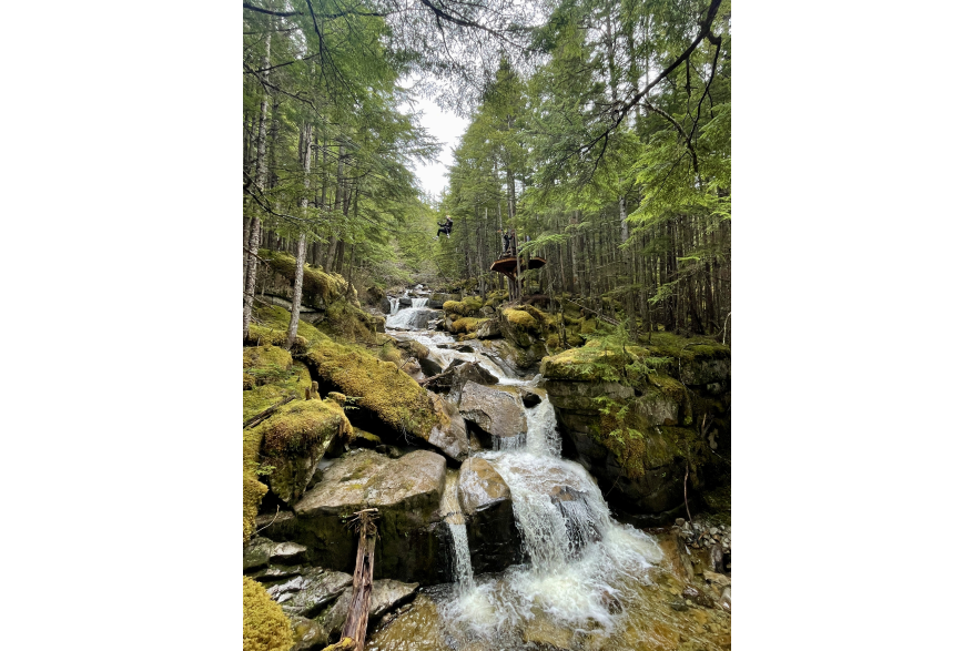 ZIP LINING AT ALASKA X OVER WATER