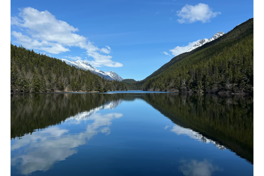 Lower Dewey Lake on a clear day in early May